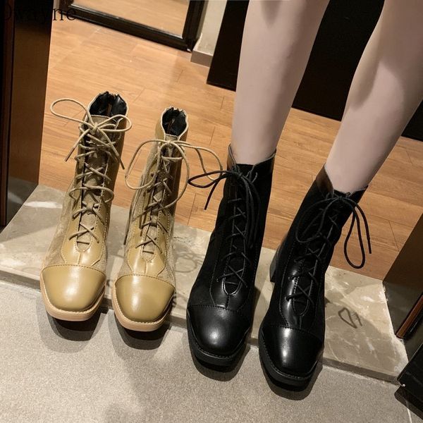 

thick-soled motorcycle boots thick with boots classic retro short knight tooling shoes british wind single, Black