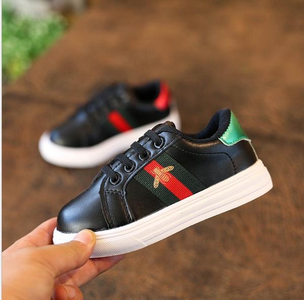 

spring new children's shoes korean flat white shoes boys casual non-slip student sneakers christmas gifts ing, Black;red