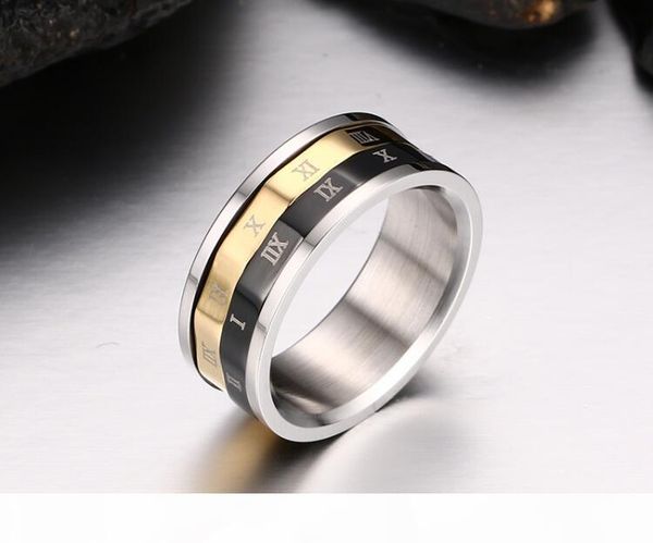 

d rome password rings size 6 -12 rotatable ring the wheel of time men 's jewellery accessory ing, Golden;silver