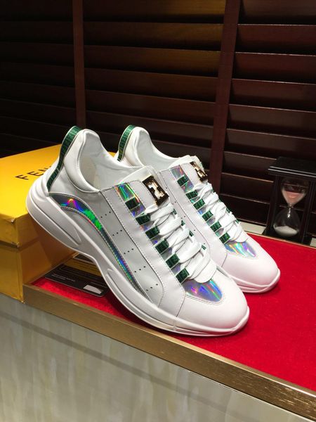 

2020n high-end men's casual shoes lace-up outdoor flat trainer sneakers leather low-men's breathable tennis sneakers 38-45, Black