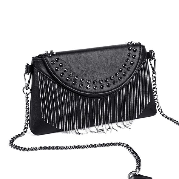 

2020 british fashion simple shell bag womenswear designer handbag pu leather rivet cross bag qq328