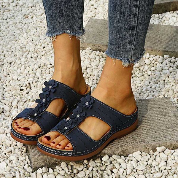 

vintage women sandals flower casual summer beach outdoor sandals fashion female slippers 2020 flip flops beach shoes for women