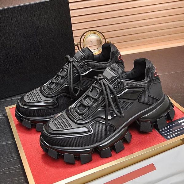 

new arrival cloudbust thunder knit sneakers men 's shoes fashion brands low lace -up design men shoes calzado deportivo para hombr, Black