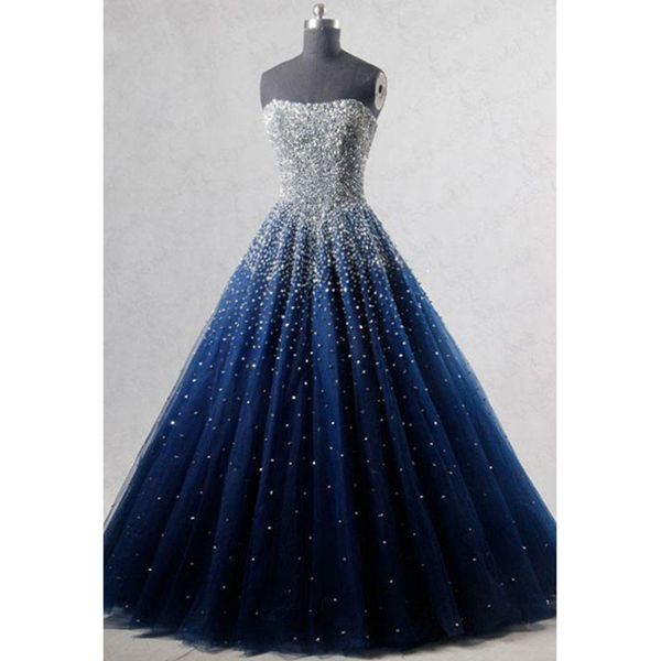 

2020 new bridal toastmasters strapless beads stage solo blue dream theme all over the sky everning dress, Black