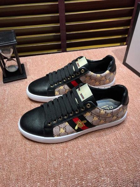 

2020q luxury fashion men's shoes low-lace-up embroidery daily sports shoes, high-quality casual wild outdoor shoes, size: 38-45, Black