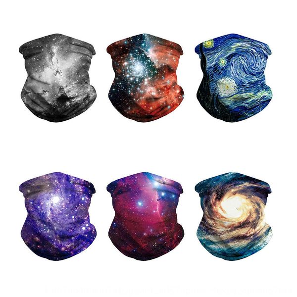 

starry sky printing outdoor insect-proof magic scarf riding mask cornice hat changeable magic scarf scarf, Black