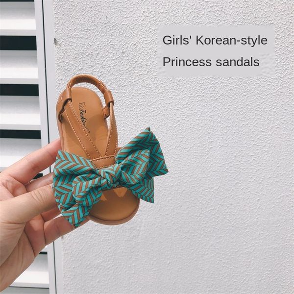 

utd6t girls' 2020 korean style fashion bowknot web celebrity and butterfly sandals children's princess shoes soft bottom baby fash, Black;red