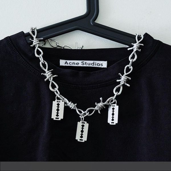 

punk lock chain necklace women men gothic chain choker collar goth padlock pendant necklace 2019 emo trendy fashion jewelry, Silver