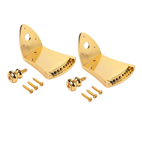

2x gold-plated 8-string mandolin tailpiece with screws and belt buttons