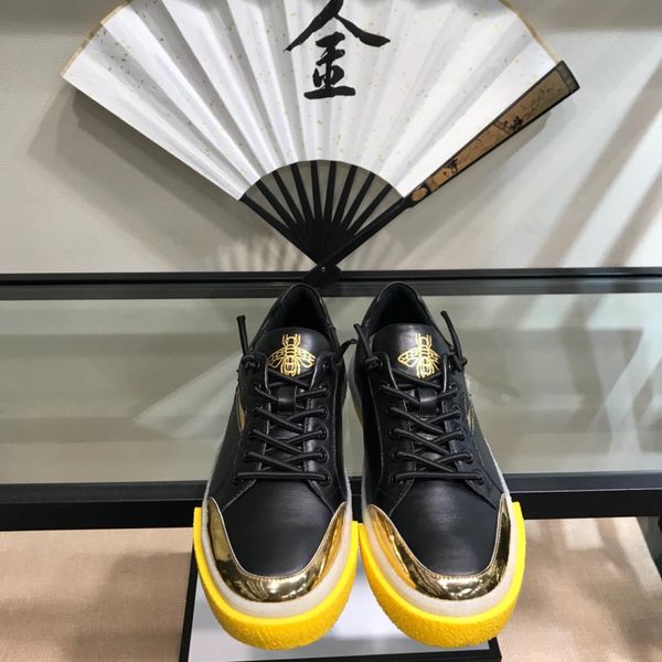 

2019e new leather men's shoes street fashion casual shoes white shoes british men original box packaging 38-44, Black