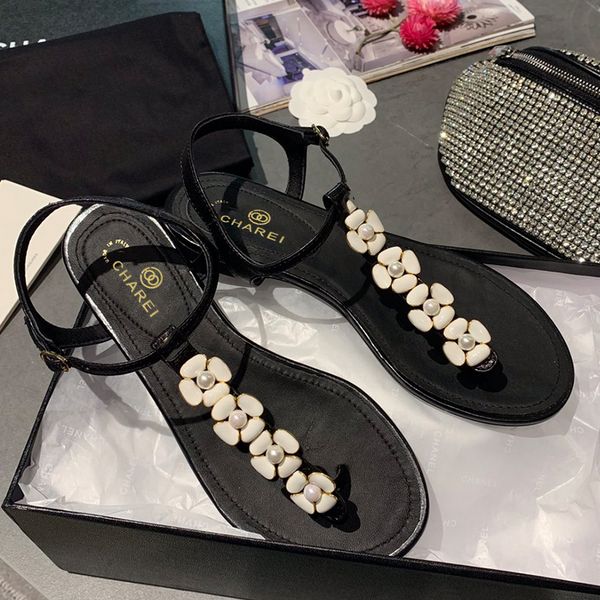 

charei cc2020 new french high women's sandals classic all-in-one upper soft cowhide inner lining insole sheepskin luxury counter, Black