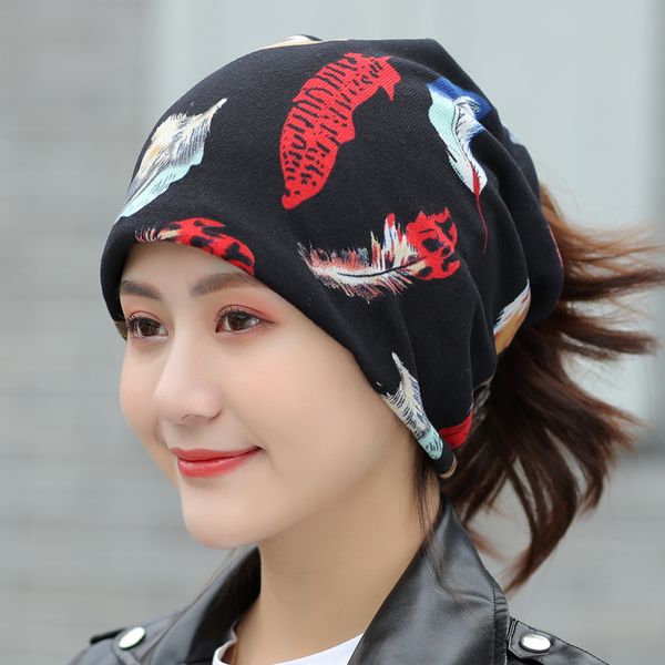 

new women beanies skullies 4 colors lady fashion hip hop autumn winter cap scarf polyester hat turban hats, Black;white