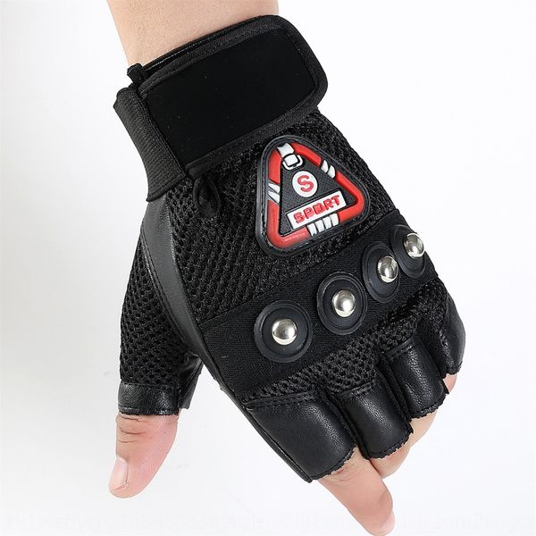 

boxing and gloves half finger male teenager tacticalfans riding fighting mountaineering fitness training open finger gloves, Black