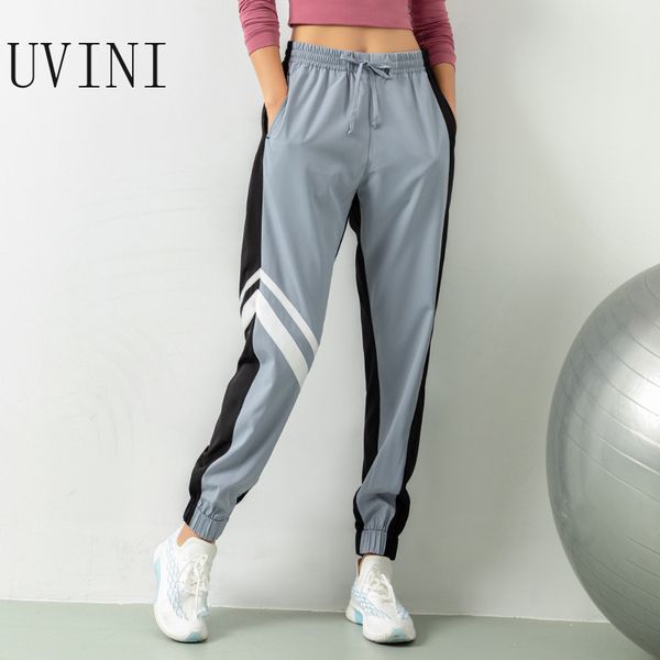 

womens workout sport joggers running sweatpants with pocket women fitness pants sports wear women gym training pants patchwork, Black;blue