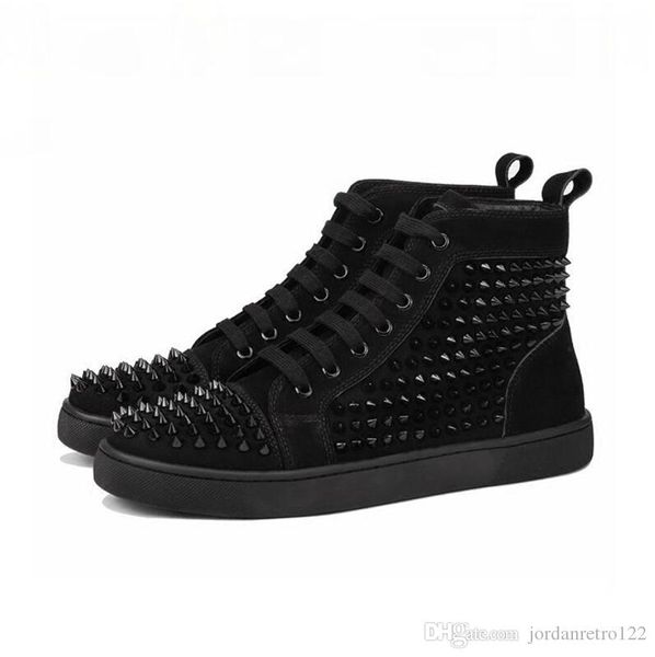 

mens designer shoes red bottoms mens shoes women fashion shoes spikes high black white glitter leather suede mens flats casual shoe