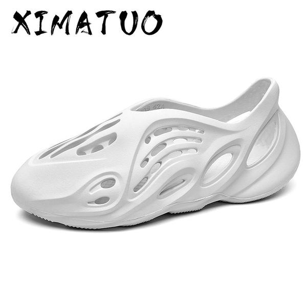 

summer slip on eva plastic hole shoes men sandals for male lightweight beach outdoor sandalias sneaker sandal, Black