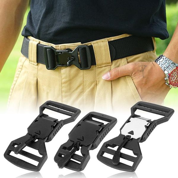 

belt buckle adjustable diy universal magnetic buckle belt side release, Black;blue