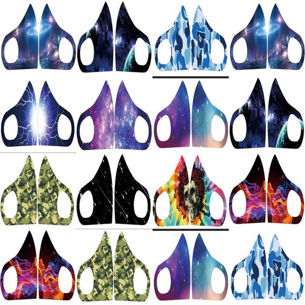 

green camo mask mascara de camuflaje azul tie dye mask maschera galassia green camo cotton xonqv abc2007, Black