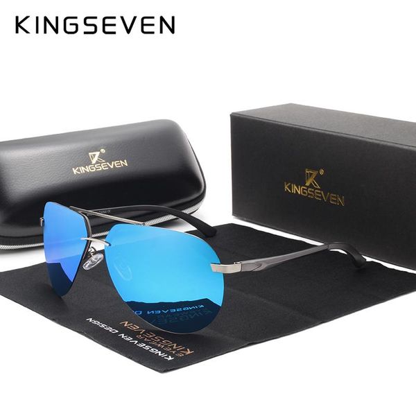 

kingseven aluminum hd polarized aviation sunglasses women men driving sun glasses vntage oculos de sol t200106, White;black