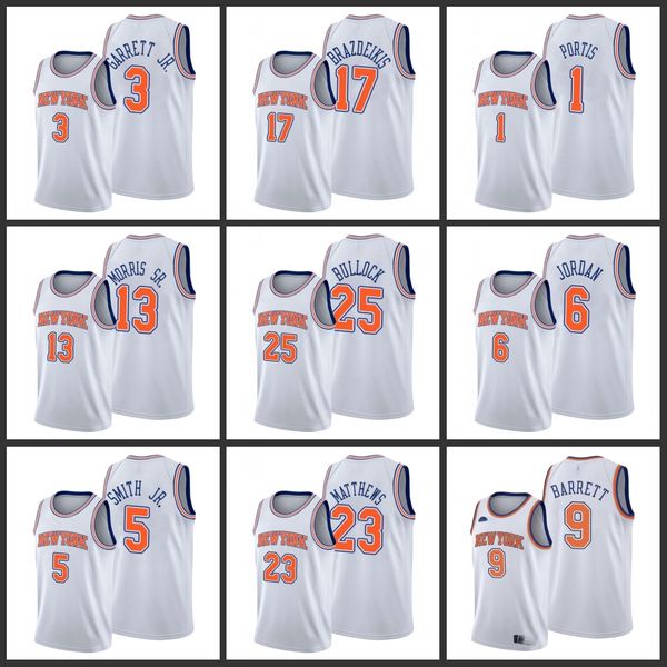 

нью-йорк колебание r.j. барретт тим ​​хартэуэй младший iggy brazdeikis bobby portis henry ellenson reggie bullock men icon jersey, Black