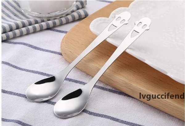 

creative stainless steel spoon office coffee stirring spoon cartoon smiling child spoon ice cream scoop