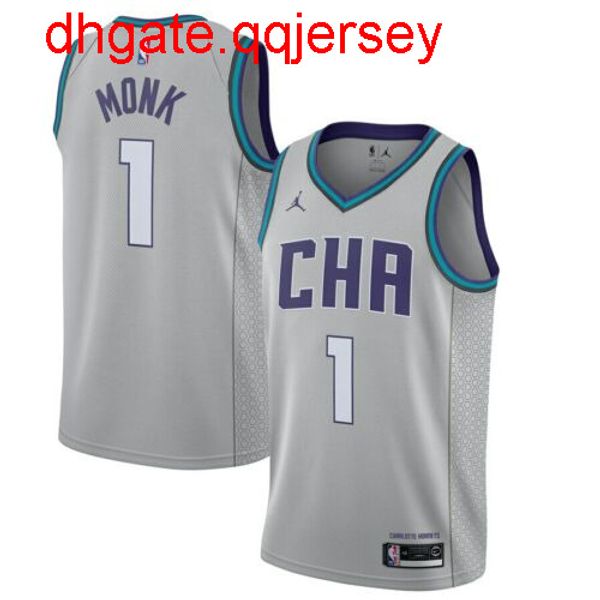 

hor malik monk #1 jor dans brand jersey - new nkvest stitched basketball jerseys, Gray