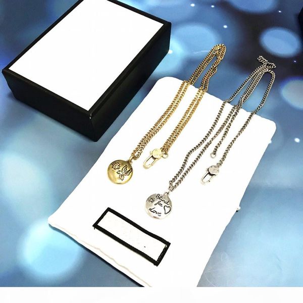 

2020 new product golden silver couple necklace brass material necklace fashion personality necklace supply
