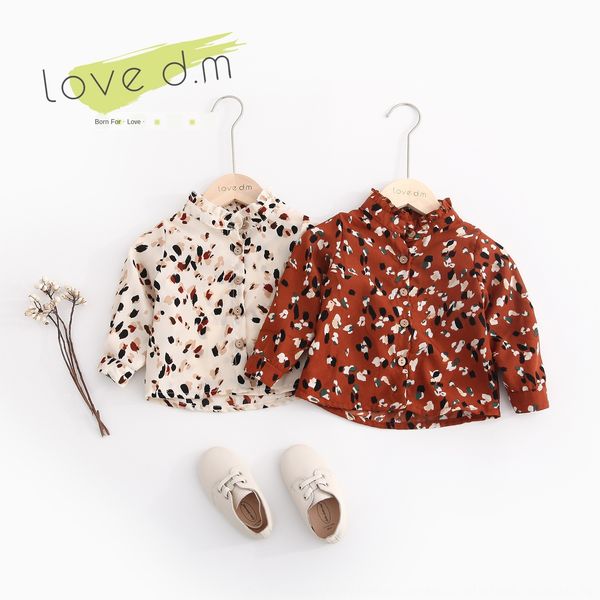 

children's clothing children's clothing shirt baby girl girl wooden ear ink dot simple long sleeve baby shirt dy036, White;black