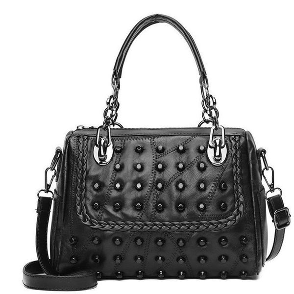 

leather handle bags designer handbags brand rivet messenger shoulder bag for women fashion leather yl5
