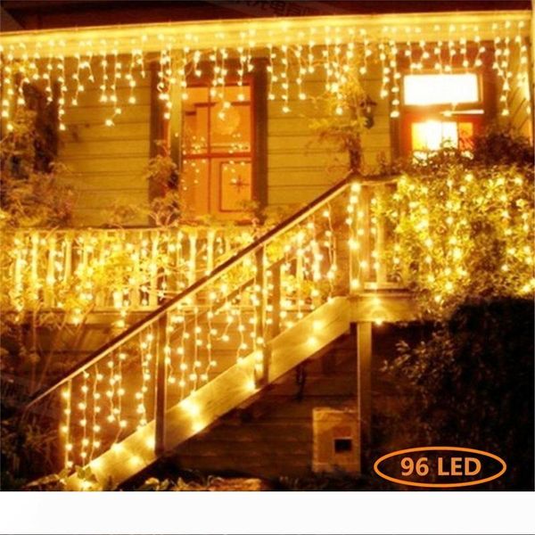

curtain icicle led string lights christmas lights outdoor decoration 220v 4m droop 0.4-0.5-0.6m fairy lights for eaves, garden, balcony