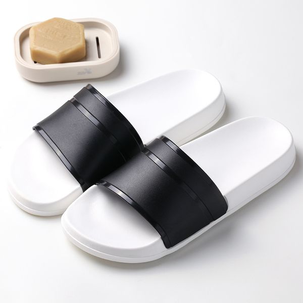 

coslony men slippers black white room slippers summer shoes non-slip slides bathroom sandals soft sole women slides plus size 47