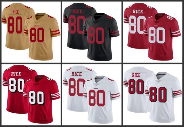 

san francisco 49ers men #80 jerry rice red team color men's women youth stitched nfl vapor untouchable limited ii jersey, Black;red