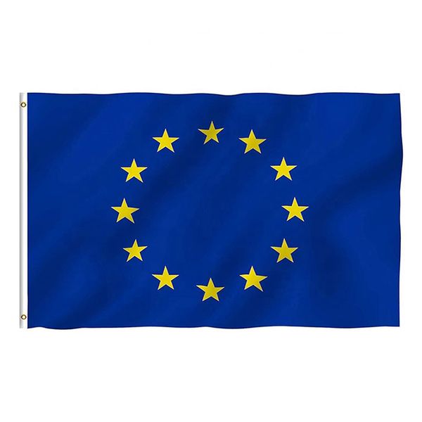 Europa-Union-Flagge, hochwertig, 90 x 150 cm, EU-Banner, Festival, Party, Geschenk, 100D Polyester, für drinnen und draußen, bedruckte Flaggen und Banner