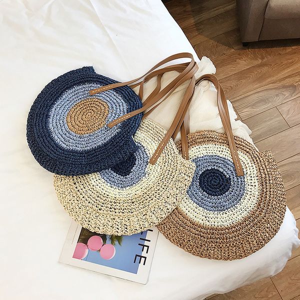 

2020 round straw bags women summer bag handmade woven beach cross body bag circle bohemia handbag bali bolso paja