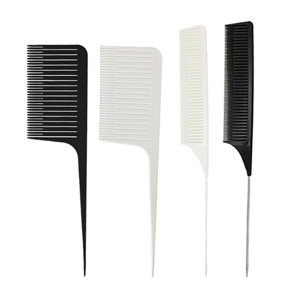 

4x professional weaving highlighting foiling hair comb hair styling combs, Silver