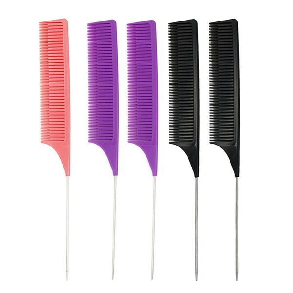 

5pack of pro weaving highlighting foiling hair comb for salon hair styling, Silver