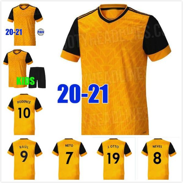 

thai quality 20 21 wolves home soccer jersey wolverhampton wanderes 2020 2021 thailand quality raul jimenez adama cutrone football shirt, Black;yellow