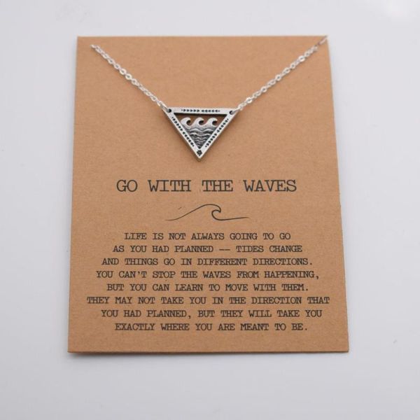 

sanlan 1pcs wave necklace necklace ocean summer vacation jewelry, Silver