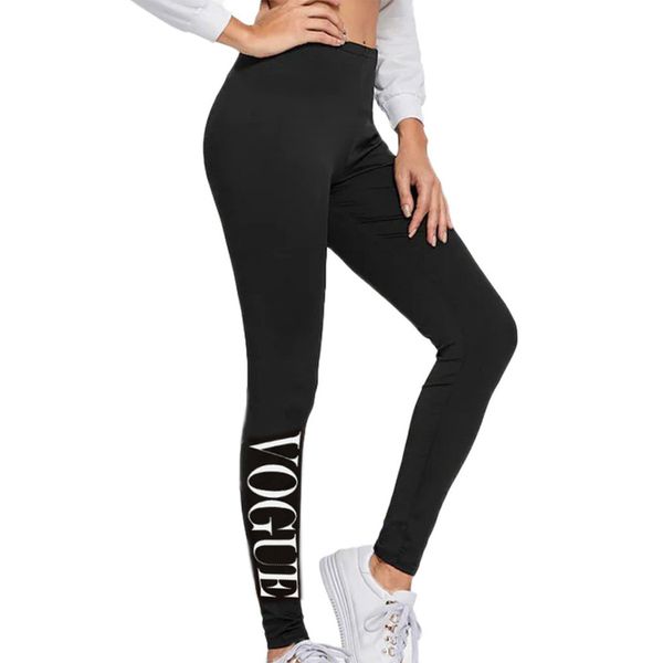 

black high waist fitness legging women workout leggings vogue printing fashion jeggings ankle length womens legins pants