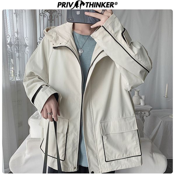 

2020 men safari style ins jackets mens autumn street-style hip hop clothes male loose coat hooded zipper jacket, Black;brown