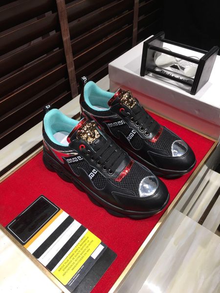 

2020-2019 spring new trend casual sports men's shoes leather thick-soled versatile shoes, original packaging shoe box, size: 38-44
