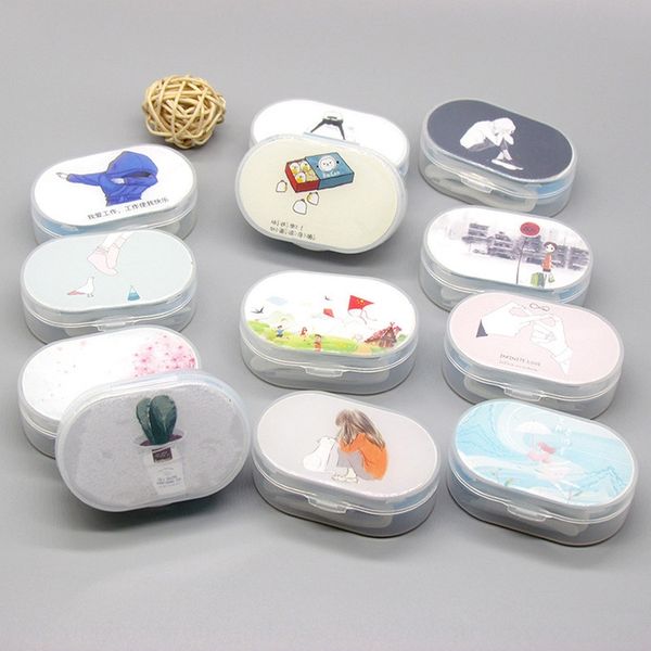 

invisible myopia simple dual-lens beauty portable storage case glasses case myopia glasses box nursing cute couple box, Blue