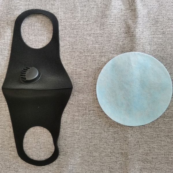 

air anti-haze stereo with breathing mouth double air anti-fog stereo with valve sponge mask dust-proof breathing valve mask, Black