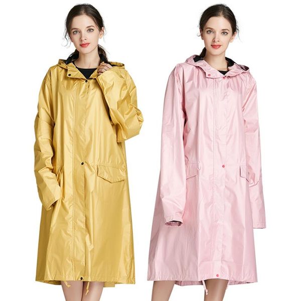 

длинные водонепроницаемой женщина дождевик rain пончо женского толстые rain coat стильного мыс девушка hood рукав карманный взрослых дождеви, Red;brown