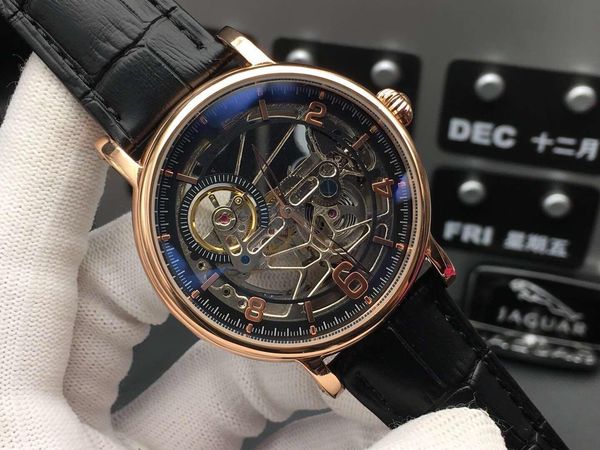 

super 21 montre de luxe men's watch 42mm*13mm 316l fine steel case cover fully automatic watch imported mechanical movement cowhide wat, Slivery;brown