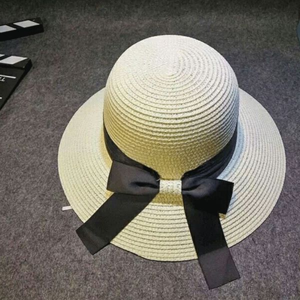 

straw straw female summer fresh dome female british youth foldable korean sun hat large eaves sun hat, Blue;gray