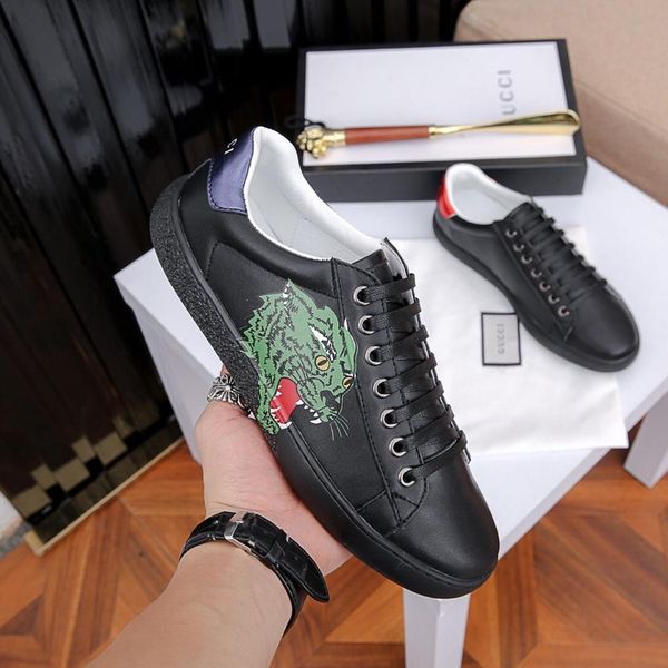 

2019k spring new men's shoes leather white shoes, trend business casual shoes, fashion wild shoes, original box packaging: 38-4411, Black