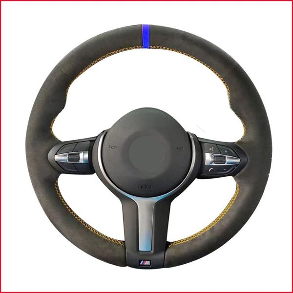 

mewant black suede steering wheel cover for m sport f30 f31 f34 f10 f11 f07 f45 f46 f22 f23 m235i m240i