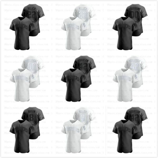 

2020 award collection black white brewer baseball jersey custom name christian yelich jackie robinson 8 ryan braun men women youth