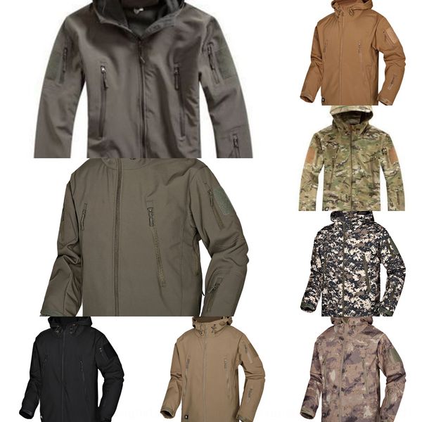 

5.56tad fleece autumn and winter waterproof men's and women's outdoor camouflage clothing shark skin jacket soft shell jacket, Blue;black